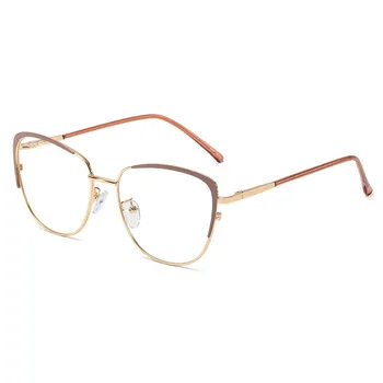 Modni Prozirne Naočale s anti-plavom svjetlošću Ženske naočale s metalnim elastične okvir za noge Korporativni dizajn Četvrtaste naočale na recept