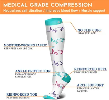 58 Stilova Kompresije Čarape Nursing Proširenih Vena Oticanje Cirkulacije Sportske Kompresije Čarape Protiv Umora