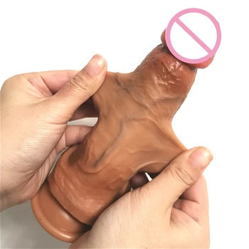 Klizna Dildo prepucija Realan Lažni Penis Ženske Vagine Stimulacija Masturbacije Soft dildo Sex igračke za parove za žene