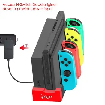 Punjač kontroler PG-9186 4 Priključka za Punjenje Priključna stanica za Nintendo Switch NS Joy-Con konzola Pribor za gamepad