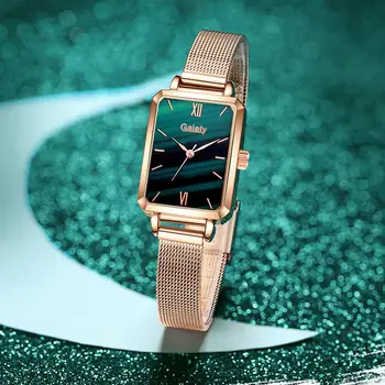 Luksuzni ženski sat od ružičastog zlata od Nehrđajućeg Čelika Trendi ženski ručni sat od kvarcnog legure Elegantne ženske satove Reloj Mujer