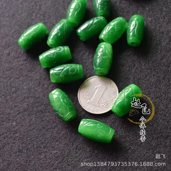 3 KOM. Kineski Zeleni Žad Navoj Ruyi Privjesak Zrna Ogrlice Nakit, Modni Dodaci DIY Ručni Rad Za muškarce Sretan Pokloni Amulet