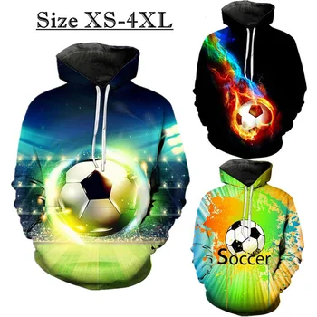 Unisex 3D Nogomet s po cijeloj površini Majica sa kapuljačom Jesen Svakodnevne Pulover s kapuljačom za navijača