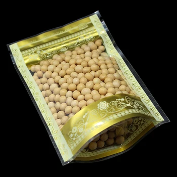 100pc Stanite Gold Print s Prozirnim Prozorom Plastične Ambalaže pakete sa Zatvaranjem na zip, Brtvom za skladištenje hrane, materijala za Pakiranje Paketa za stranke