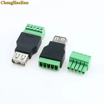 ChengHaoRan 1PC USB 2.0 Tip A Muški/Ženski do 5P Vijak sa Zaštitnim Клеммным Priključak Adaptera