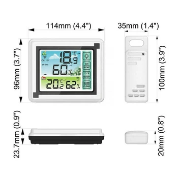 Stručni vremenska stanica Bežična vremenska stanica sa Vanjskim Senzorom Digitalni Monitor Temperature i Vlage