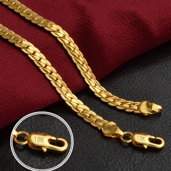 Posrebreni 925 sterling 18-karatno zlato 6 mm narukvice-opskrbnog neckalce za žene modni večernje vjenčanje pribor i nakit setovi pokloni