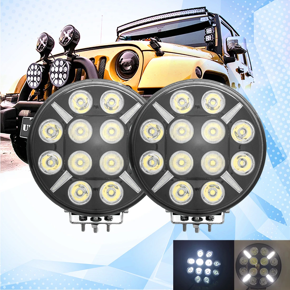 1 KOM 9 Cm, 120 W Led Radno Svjetlo za Maglu 12 24 od 6.000 Do Offroad 4WD 4x4 LED DRL svjetla za Džip Kurva Kamp Prikolica Slika  2