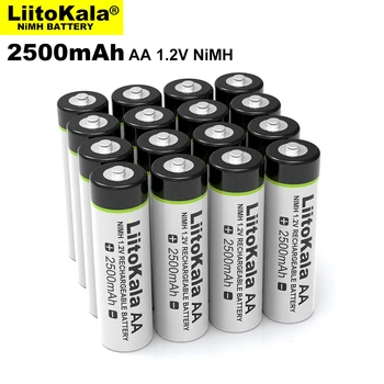 Liitokala 1.2 U AA 2500 mah Ni-MH Punjiva baterija aa za temperaturnog pištolj daljinsko upravljanje, igračke baterije za miša