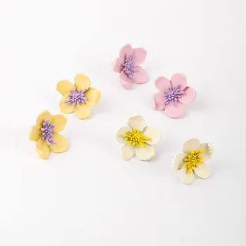 2020 Ljeto Korejski Slatki Cvijet Pada Naušnice na крючках za žene Slatka Candy Boja Cvjetne Naušnice Blagdanski Ukras Poklon