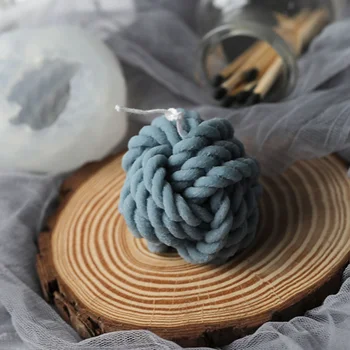 3D Oblik za svijeće od vune lopte Silikonska forma za izradu svijeća Obrazac za svijeće od pređe Obrazac za svijeće Čokoladni Mousse torta Smola Voštana Svijeća oblik