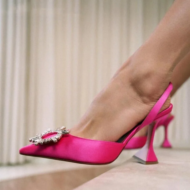 2021 Brand za žene cipele-brodu luksuzni kristalno sandale na visoku petu Ljetnu cipele za mladenke udobne cipele na треугольном petu večernje cipele za vjenčanje Slika  3
