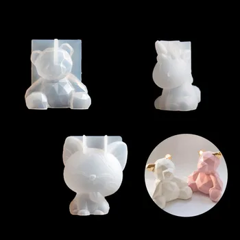 3D Silikonska Forma DIY Geometrija Stereo Medvjed, Jelen Mačka je Životinja Kalup Ukras Kalup Alata Za Ukrašavanje Torte