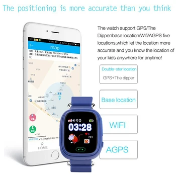 1,22-inčni smart Baby-sat je Vodootporan GPS-tracker sa zaslonom osjetljivim na dodir SOS Pozicioniranje Djecu Obostrane SIM kartica 2 g Sat sa zaštitom od izgubljenih poziva