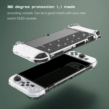 Flip Sjajna Prozirna Torbica za Nintendo Switch OLED Set Zaštitne Opreme torbica za Bljeskalicu Za Prekidač OLED Tvrda Ljuska je Tanka Stakla
