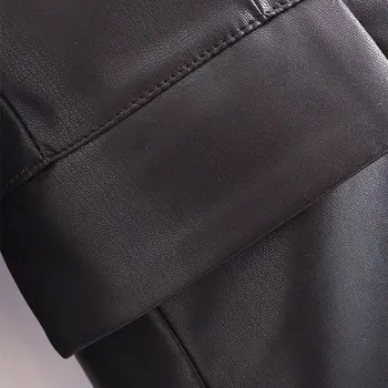 Ženski blazer Kaput 2021 Jesen moda na jedan preklopni Svakodnevne kožne blazers Ženska jakna Office Svakodnevne ženske majice dugi rukav