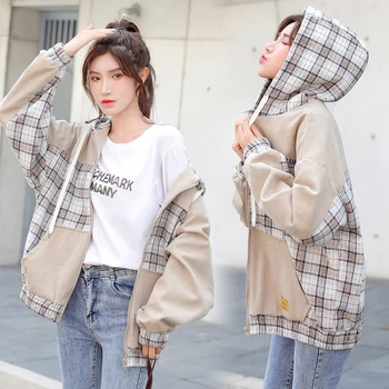Pokrivač jakna za djevojčice Proljeće i jesen odjeća za učenike nižih razreda srednje škole u korejskom stilu Slobodna majica sa kapuljačom u ton radne odjeće Jakna