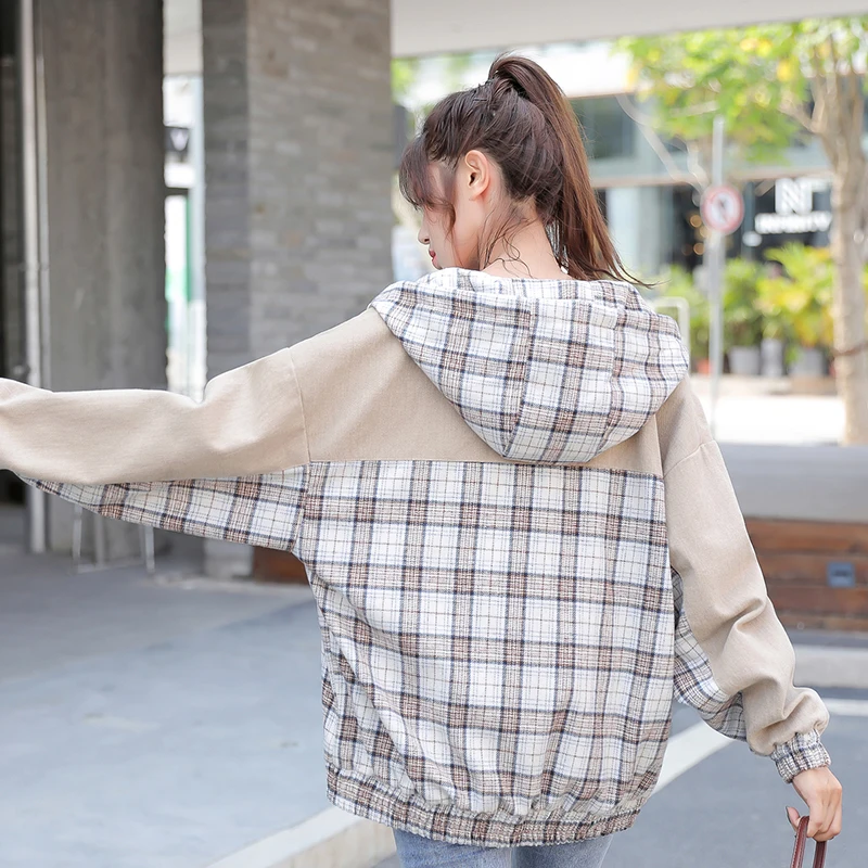 Pokrivač jakna za djevojčice Proljeće i jesen odjeća za učenike nižih razreda srednje škole u korejskom stilu Slobodna majica sa kapuljačom u ton radne odjeće Jakna Slika  1