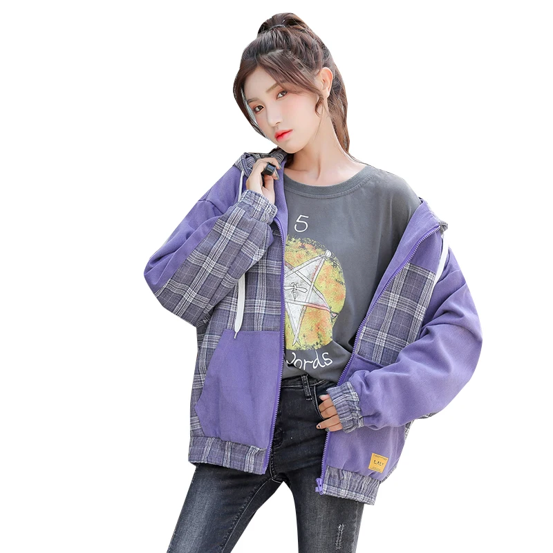 Pokrivač jakna za djevojčice Proljeće i jesen odjeća za učenike nižih razreda srednje škole u korejskom stilu Slobodna majica sa kapuljačom u ton radne odjeće Jakna Slika  2