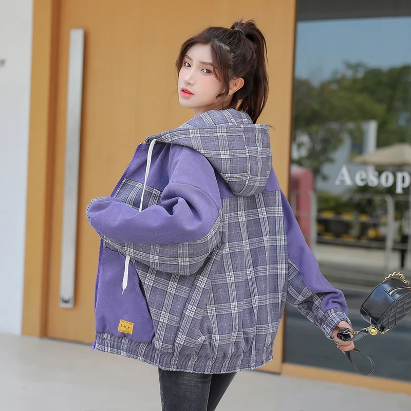 Pokrivač jakna za djevojčice Proljeće i jesen odjeća za učenike nižih razreda srednje škole u korejskom stilu Slobodna majica sa kapuljačom u ton radne odjeće Jakna Slika  3