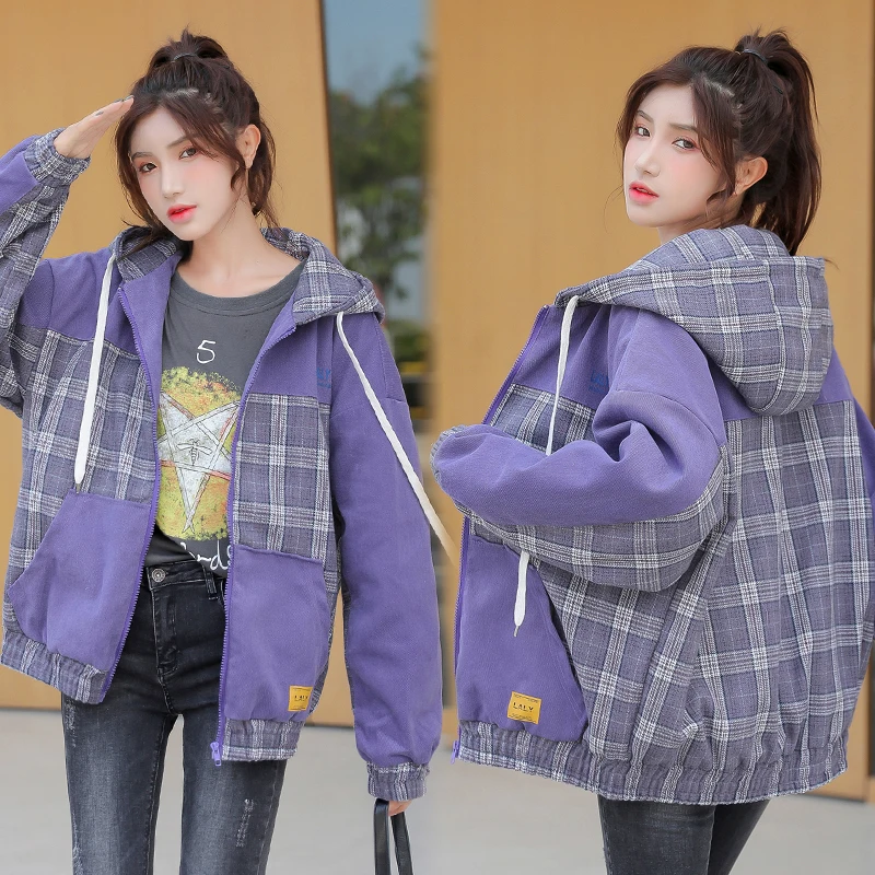 Pokrivač jakna za djevojčice Proljeće i jesen odjeća za učenike nižih razreda srednje škole u korejskom stilu Slobodna majica sa kapuljačom u ton radne odjeće Jakna Slika  5