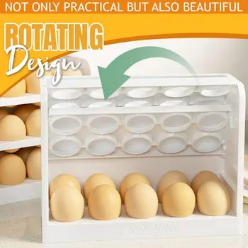 Tri Sloja Kreativni Flip Kutija Za Skladištenje Jaja Hladnjak Organizator Kontejner Genetika Kuhinja Jaje Čuva Svježinu Polica Može Pohraniti 30 Jaja