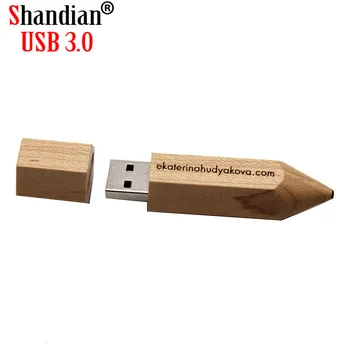 SHANDAIN USB 3.0 Besplatan LOGO cutomer drvena olovka, USB flash drive, flash drive 4 GB 8 GB 16 GB, 32 GB i 64 GB memorijska kartica usb kreativni dar