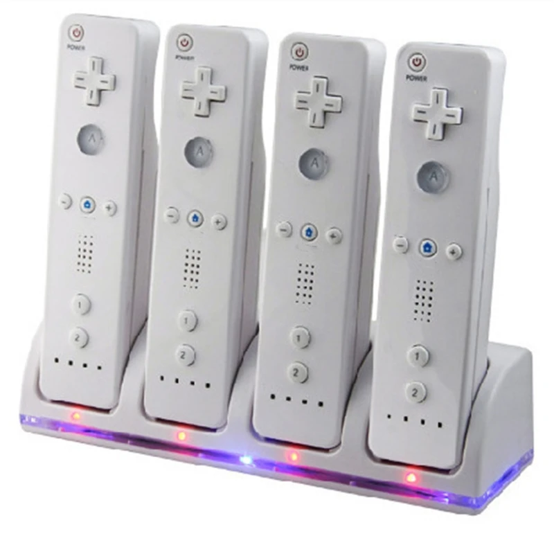 4-port Stalak postaja s 4 mogu se iznova puniti bateriju kapaciteta 2800 mah, kompatibilan s daljinskim upravljačem Wii Slika  0