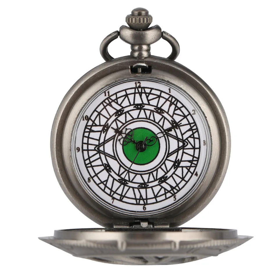 Jedinstveni Kvarc Džepni sat u obliku oka Retro Crno Ogrlica Džepni Sat Privjesak Sat Darove Djeci Muškarci Žene s lancem za veste Slika  3