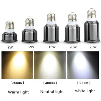 Ultra Bright led reflektor COB 9 W 12 W 15 W, 20 W 25 W E26 E27 MR16 GU10 Žarulja 12 v ac 220 Na 110 Spot lampa Toplo Hladno bijela