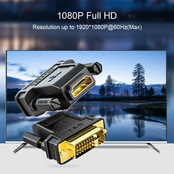 SAMZHE DVI 24+1 s HDMI Prilagodnik na HDMI Muški na DVI Ženski Pretvarač 1080P Podršku računala za prikaz zaslona 1 kom.