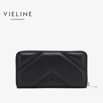 Vieline ,poznati brand za žene od prave kože otisnutim uzorcima po cijeloj površini novčanik dama moda daje koža dugo novčanik veliki novčanik