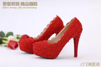 ženske cipele vjenčanje-brod koovan 2021 bijeli cvijet svila na visoku petu s biserima cipele vjenčanje nevjesta s oštrim vrhom crvene cipele za ženske cipele