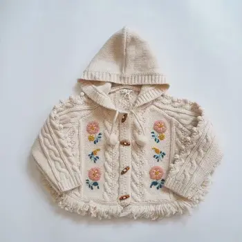 2021 Marke L&M Dječje veste za djevojčice Lijepe pletene veste s vezom Cardigan za malu djecu Modna odjeća s cvjetnim ispis