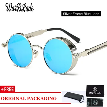 WarBLade 2019 Nove Vruće Okrugle metalne sunčane naočale u Steampunk stilu Za muškarce i žene Trendy sunčane naočale Marke, dizajner Retro Vintage sunčane naočale UV400