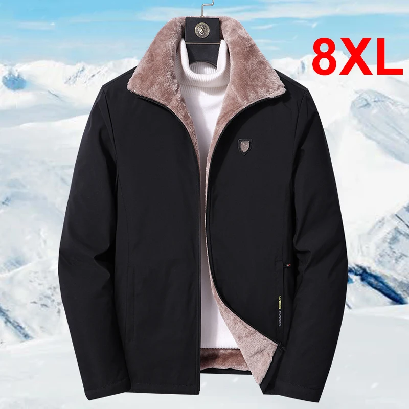 2021 debele Zimske Jakne Kaputi Muška Moda Casual Tople vune obloge Jakne Muška odjeća na otvorenom Plus Size 7XL 8XL HB040 Slika  2
