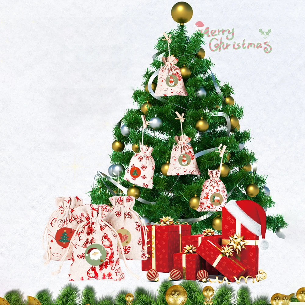 24ШТ 10*14 CM Božićni Adventski-Kalendar Torbu na Poklon Pakete Za Božićne Odbrojavanje Božićni Adventski-Kalendar Torbe Skup Slika  2