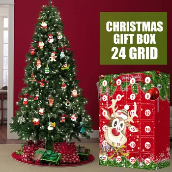Božićni 24-dnevni Kalendar Slijepa Kutija Povremeni Boja Privjesak Božićno Drvce Visi Rotirajući Torba za Rame Dječji Iznenađenje Ukras Poklon