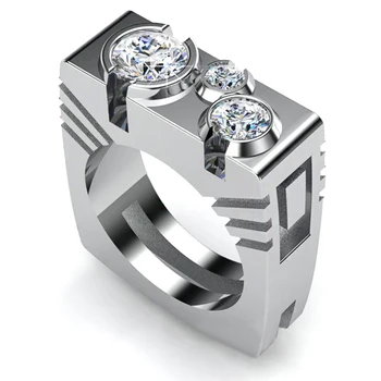 Huitan Geometrijski oblik Ženske vjenčano prstenje srebrne Brilliant Kubni Cirkonij Crystal Pietra Ženska college Novi Modni nakit