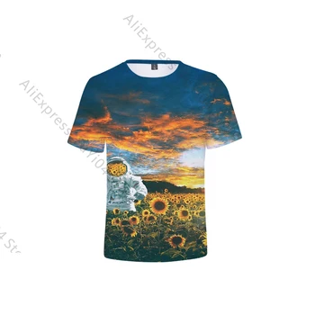 Svemirski astronaut 3D Print majica za odrasle Casual majica okruglog izreza za mlade Svemir kratkih rukava Zabavne majice 2020 Ljetna majica