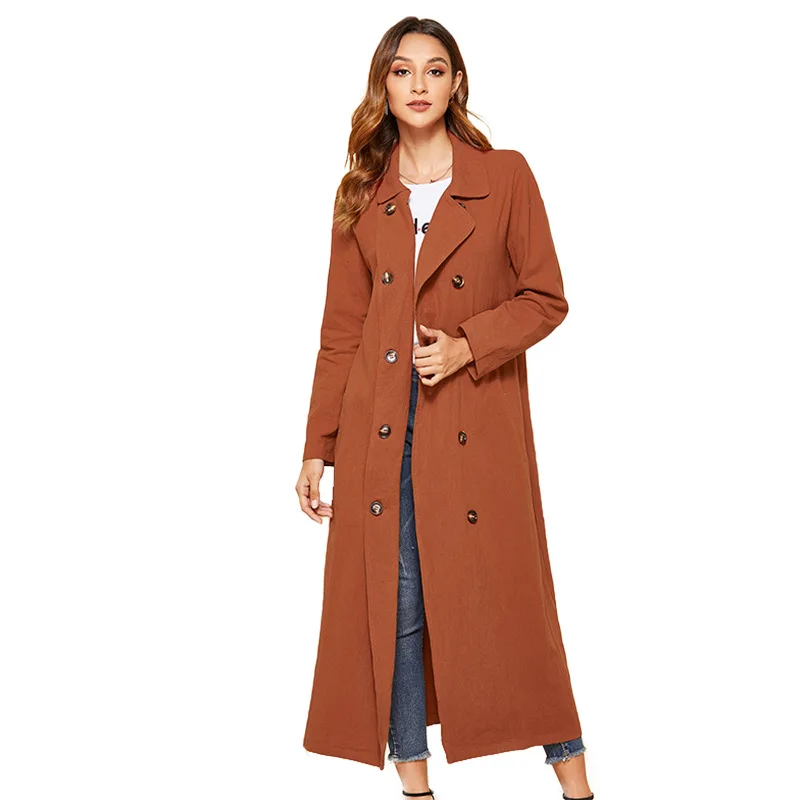 2021 proljeće monotone slobodno двубортное kaput donje duge donje kaput-тренч najnoviji jakna velike veličine jesenski ženska gornja odjeća Slika  3