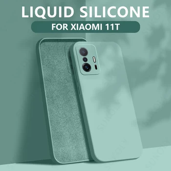 Sjedalo za telefone Xiaomi Mi 11T Pro 11 Lite 5G NE Redmi Note 11 Pro Ultra Kvadratni Okvir Tekući Silikon Blagi šok-dokaz Torbica