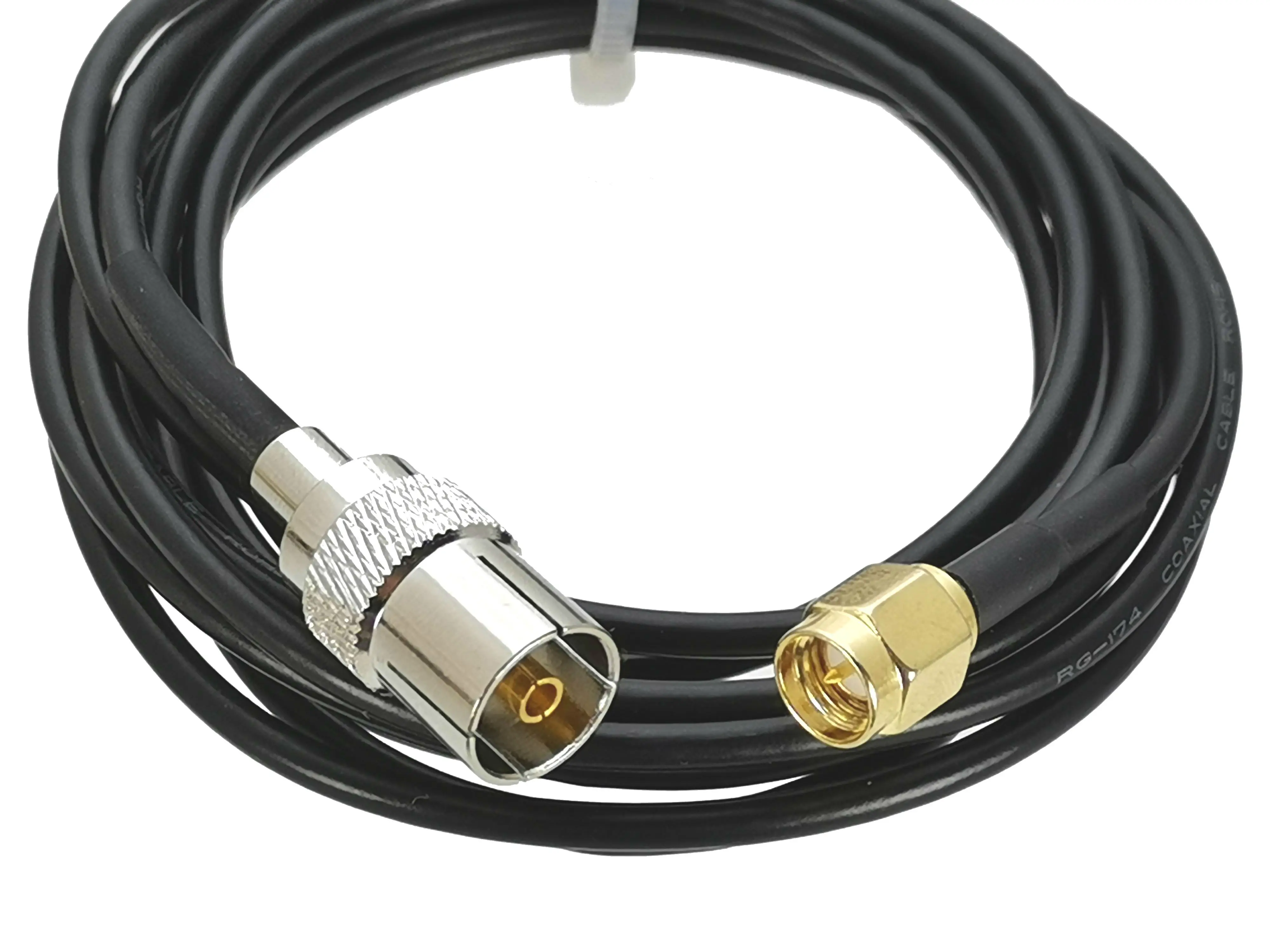 1pc RG174 SMA Priključak na IEC PAL i DVB-T Ženski konektor Konektor za Koaksijalni RF Skakač Kabel s kika dostupne Za antena za radio 4 inča~10 M Slika  1