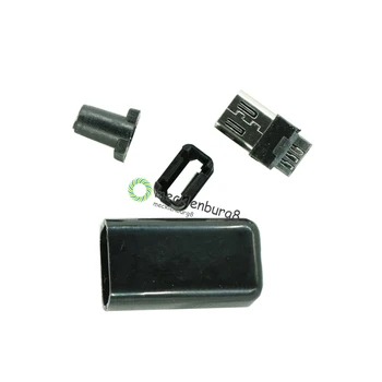 10шт DIY Kit Micro USB utičnica s crnim poklopcem