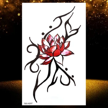 Lažni lotosov Cvijet Akvarel Privremena Tetovaža dizajne Za žene Seksi Vodootporne Tetovaža Naljepnica Topla Rasprodaja Tetovaža Totem Povez