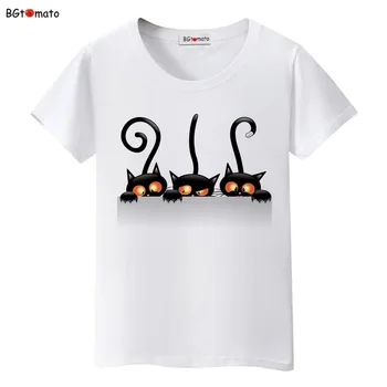 бгтомато Vruće!!! velika crna mačka 3D majice ženske slatka crtani slatka košulje Brand dobre kvalitete svakodnevne vrhovima topla ljetna rasprodaja t-shirt