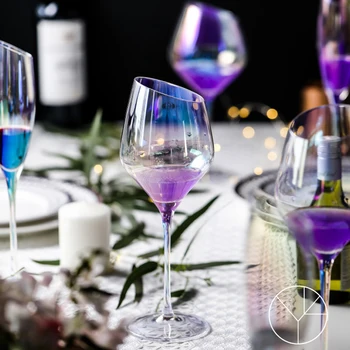 Europa Rainbow ионизированный Kristalnu čašu Pehar za vino Iskošeni čašu za vino čaše za šampanjac čašu kućni svadbena dekoracija posuđe za piće