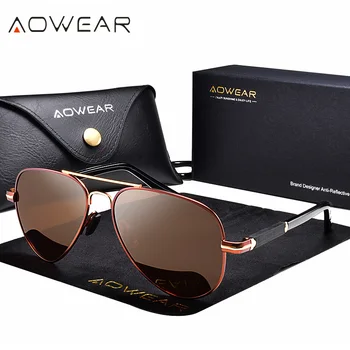 AOWEAR Klasični Zračni Polarizirane Sunčane naočale Za muškarce Klasicni Vožnje Pilot Sunčane Naočale Muški UV400 Sunčane naočale na otvorenom Gafas De Sol