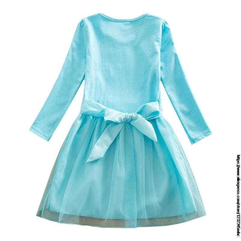 Disney Moderan haljinu za djevojčice, Dječje dječje odjeće Sofija Uzorak Haljina Princeze s dugim rukavima nabrane pamučne Dnevne haljine za zabave, za djevojčice Slika  2