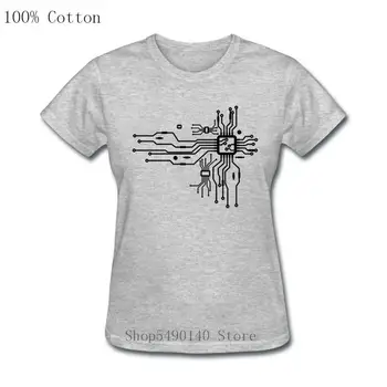 Shema elektronskog čipa Majica Za žene, botaničar, haker, kompjuterska igra, majica dugih rukava, pamuk, procesor, srce, majice za djevojčice